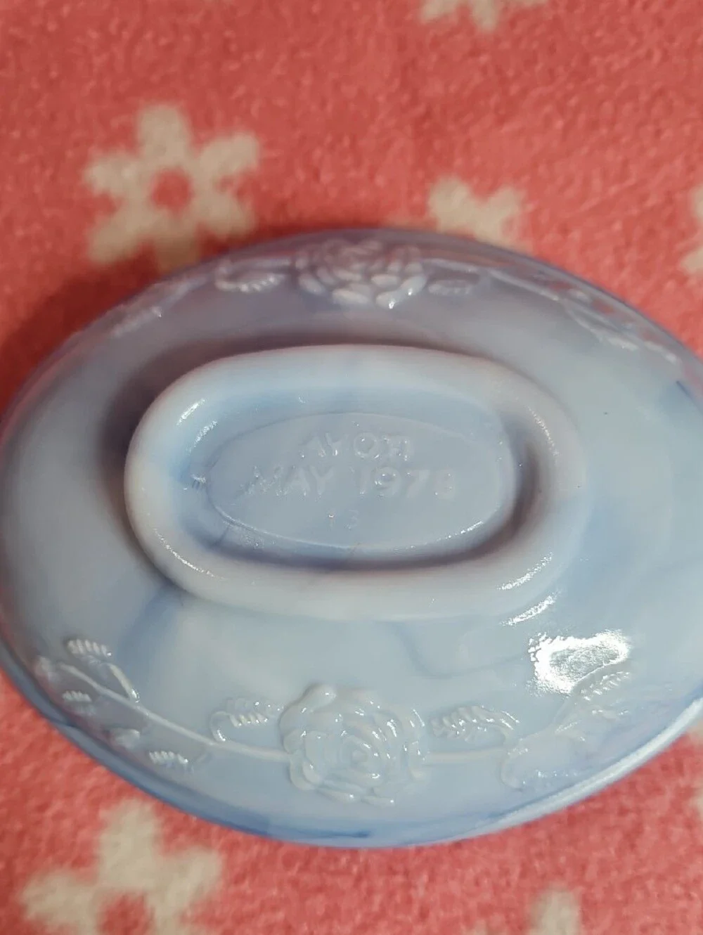 Avon Light Blue Floral Ceramic Pitcher and Bowl Set